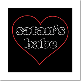 Funny Vintage Satan's Babe Retro Valentine Aesthetic Streetwear Posters and Art